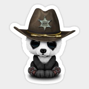 Cute Baby Panda Sheriff Sticker